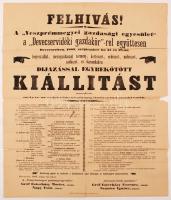 1888 A Veszprémvármegyei Gazdasági Egyesület tenyészállat, kertészeti, szőlészeti, méhészeti kiállításának plakátja. 50x60 cm (szakadásokkal)