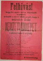 1909 Nagyszalontai plakát a március 15.-i városi ünnepségek programjával 50x60 cm