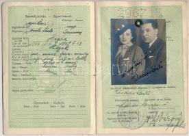 1937 Szövetborítású útlevél házaspár részére