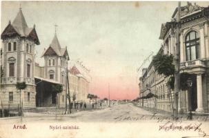 Arad, Nagykörút, Nyári színház, Kereskedelmi bank / boulevard, summer theatre