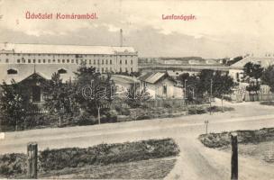 Komárom, Fiedler János lenfonógyára, Selyemgyár; Spitzer Sándor kiadása / silk factory
