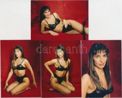 cca 1985 A modelliskola új növendéke, 4 db finoman erotikus fénykép, 13x9 cm / cca 1985 4 erotic photos, 13x9 cm