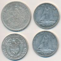 Vegyes: Guatemala 1925. 10c Ag + Panama 1947. 1/10B Ag + Kanada 1968. 10c Ag "II. Erzsébet"...