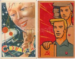 cca 1960-70 Szovjet reklámcímke, 2db, 11x7cm