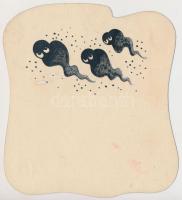 Jelzés nélkül: tusrajzok, papír, 3db, 13x11 (lapméret)