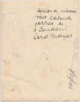 cca 1936 A londoni Lord Mayor Miklóssal, a híressé vált Kakuk Marcival, feliratozva, felületén törés...