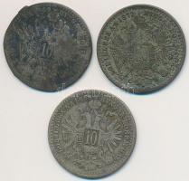 Ausztria 1868. 10kr Ag + 1869. 10kr Ag + 1872. 10kr Ag T:2-,3
Austria 1868. 10 Kreuzer Ag + 1869. 1...