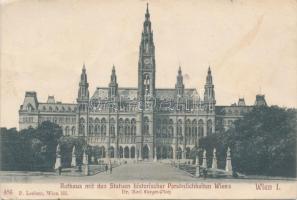 Vienna, Wien I. Rathaus / town hall, statues (EB)
