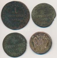 Ausztria 1812A 1/2kr Cu + 1812S 1/2kr Cu + 1812G 1kr Cu + 1858V 1kr Cu T:3
Austria 1812A 1/2 Kreuze...