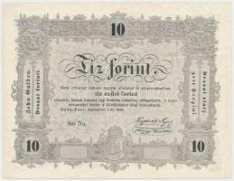 1848. 10Ft Kossuth bankó fordított hátlapi alapnyomat T:III Adamo G111