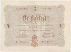 1848. 5Ft "Kossuth bankó" barna T:restaurált