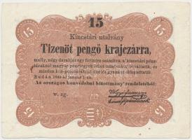 1849. 15kr Kossuth bankó T:restaurált
