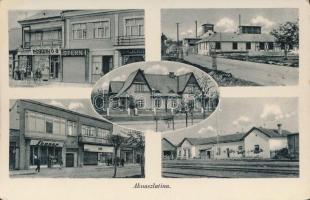Aknaszlatina, üzletek, vasútállomás / shops, railway station (Rb)
