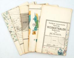 cca 1874 Geologisch-montanistische Studien über Rézbánya, Tafeln I-V., František Posepný (1836-1895) bányageológus különféle kőnyomatos térképei, Magyar Földrajzi Intézet, különböző léptékben és méretben