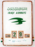 cca 1970 Iraki légitársaság londoni irodájának öröknaptára, 36x25x4 cm / cca 1970 Perpetual calendar of Iraqi Airways, 36x25x4 cm