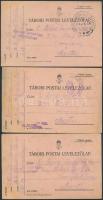 cca 1916 3 db tábori postai levelezőlap személyes hangvételű üzenetekkel, Rózsahegyi Megfigyelő és Rózsahegy Megfigyelő Állomás pecsétekkel
