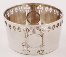 Gazdagon díszített art deco stílusú ezüst (Ag.) tálka, jelzett, nettó 77 g, d: 7 cm, m: 4 cm