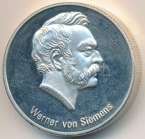 Németország 1997. &quot;Ernst Werner von Siemens / 150 éves a Siemens&quot; Ag emlékérem (20.05g/0.999/26mm) T:PP ujjlenyomat, felületi karc Germany 1997. &quot;Ernst Werner von Siemens / 150th Anniversary of Siemens&quot; Ag medallion (20.05g/0.999/26mm) C:PP fingerprint, slightly scratched