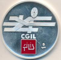 Olaszország DN "CGIL (Munkások Általános Szövetsége)" Ag emlékérem (18.1g/0.986/35mm) T:PP ujjlenyomat Italy ND "CGIL (Confederazione Generale Italiana del Lavoro) / Federazione Italiana Lavoratori Informazione e Spettacolo" Ag medallion (18.1g/0.986/35mm) C:PP fingerprint