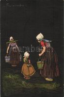 4 db RÉGI használatlan motívumlap; Colombo olasz művészlapok  / 4 old unused motive cards; Colombo&#...