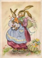 Easter, Rabbit family, Charlotte Baron E.B.D. Nr. 4038. s: R.A.A. (EK)