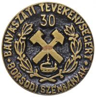 ~1970. "30 év bányászati tevékenységért - Borsodi szénbányák" fém plakett (78mm) T:2
