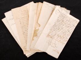 cca 1610-1690 11 db hivatalos és magán levél a XVII. sz ázadból, nagyrészt német és latin nyelven, különböző családi viaszpecsétekkel