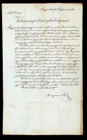 1870 Rajner Pál belügyminiszter sokszorosított körlevele a kolozsvári pénzügyhatóság feloszlatásáról.