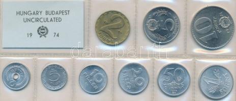 1974. 2f-10Ft 9db klf érmés forgalmi sor fóliatokban T:1