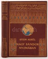 Stein Aurél: Nagy Sándor nyomában Indiába. Angolból fordította Halász Gyula. 100 képpel és térképpel. Bp., é.n., Franklin-Társulat. Magyar Földrajzi Társaság Könyvtára. Kiadói díszes, aranyozott, egészvászon kötésben, jó állapotban.