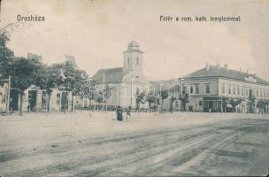 Orosháza, Főtér, Római katolikus templom, G. Szabó Lajos kiadása (fl)