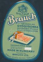 Brauch kékszalag gyógysonka, szép állapotú címke, cca 17x12cm