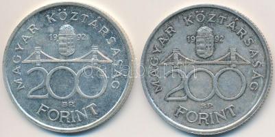 1992. 200Ft Ag "MNB" (2x) T:2,2-