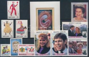1985-1986 11 stamps + block, 1985-1986 11 db klf bélyeg + 1 db blokk