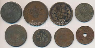 8db-os vegyes külföldi réz- és bronzpénz tétel, közte Ausztria 1861A 4kr Cu, Orosz Birodalom 1889. 2...