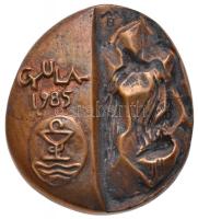 Mladonyiczky Béla (1936-1995) 1985. "Gyula 1985" Br emlékplakett (51-57mm) T:2