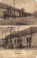 Kondoros, Fő utca, csárda, automobil, Medvegy János üzlete (b)