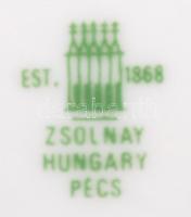 4 db Zsolnay matricás lapostányér, d:23 cm