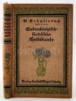 Schullerus, Adolf: Siebenbürgisch-sächsische Volkskunde im Umriß. Leipzig, 1926, Verlag von Quelle & Meyer. Vetemedett, kopott díszes vászonkötésben, egyébként jó állapotban.