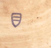 Csehszlovák porcelán tálka, mitológiai jelenettel, jelzett, kis kopásnyommal, 13x8 cm