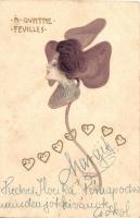 A Quatre Feuilles / Clover, lady litho s: Raphael Kirchner (Rb)