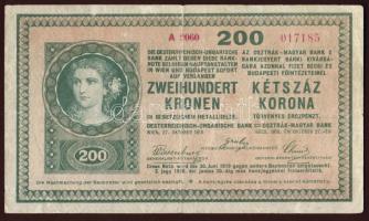 1918. 200K "hullámos" hátlap T:III/IV