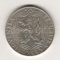 Csehszlovákia 1949. 50K Ag "Sztálin" T:2 kis ph