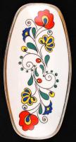 Kalocsai mintás Zsolnay porcelán kistálka, kézzel festett, jelzett, lekopásokkal, 18×9 cm