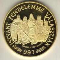 1997. "István fejedelem" Ag 31,1g aranyozva T:PP RR!! Csak 1000db! Díszdobozban, tanúsítvá...
