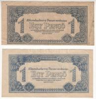 1944. 1P "V.H." sorszám nélkül, kis képméret, alapnyomat vízszintes + nagy képméret, alapnyomat függőleges T:II- foltos, II+