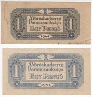 1944. 1P "V.H." sorszám nélkül, kis képméret, alapnyomat vízszintes + nagy képméret, alapn...