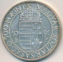 1991. 500Ft Ag "II. János Pál pápa látogatása" dísztokban T:BU