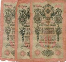 Oroszország 1898. 1R (2x) T:IV + 1909. 5R (5x) T:III,III/IV + 10R (3x) T:III/IV