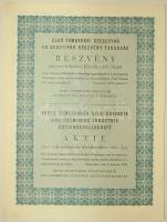 1932. "Első Temesvári Szeszgyár.." részvénye 200L-ről, szelvényekkel